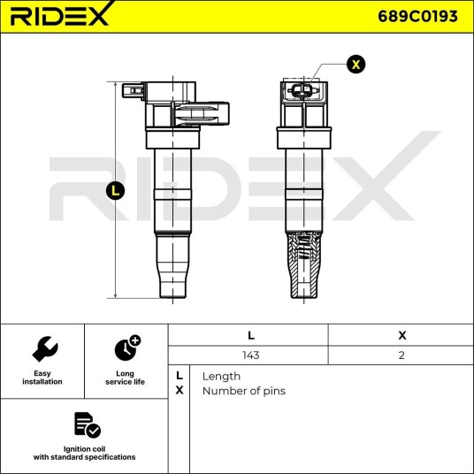 Tennspole RIDEX 689C0193 Tennspole RIDEX 689C0193