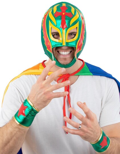 Mexican Wrestler Sett Maske med Mansjetter Mexican Wrestler Sett Maske med Mansjetter