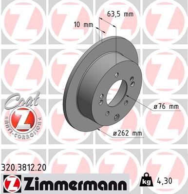 Bremseskive ZIMMERMANN 320.3812.20