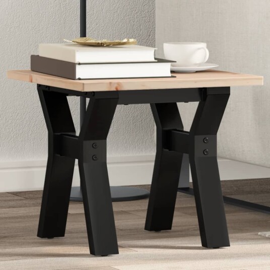 Salongbord Y-ramme 40x40x35 cm heltre furu og støpejern 3282702