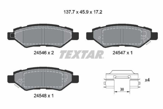 Bremseklosser TEXTAR 2454601 Bremseklosser TEXTAR 2454601