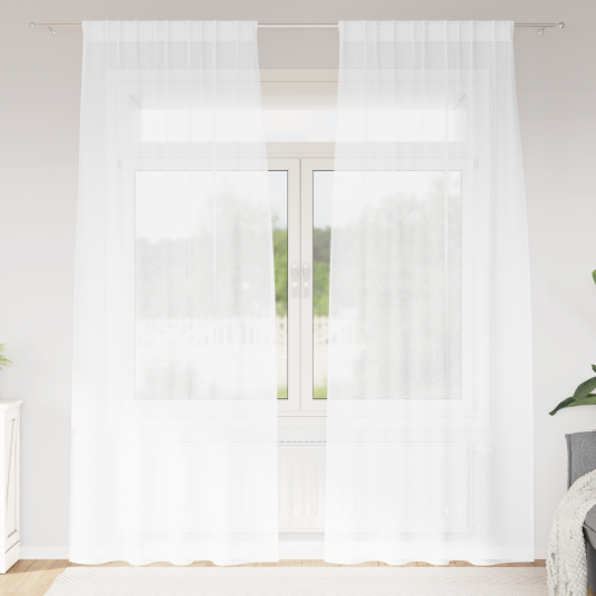  Gardiner med gardiner 2 pcs Hvit Polyester