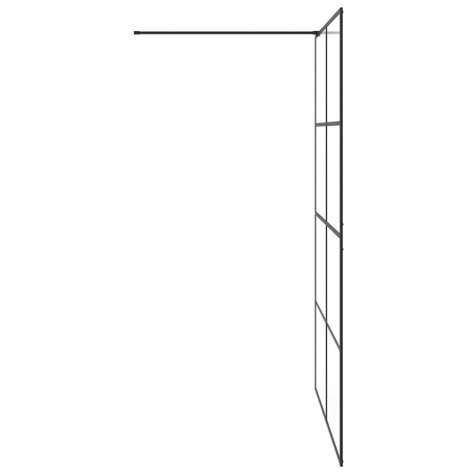 VidaXL Dusjvegg med klart ESG-glass 140x195 cm SVART