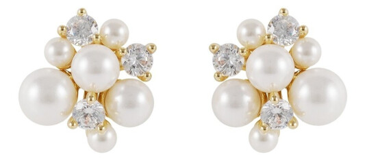 Snö Of Sweden Mayfair Irregular Pearl Earring Gold/White