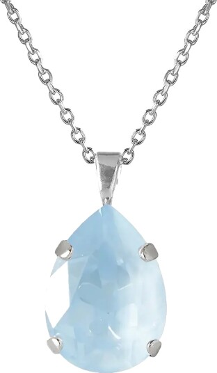 Caroline Svedbom Mini Drop Necklace Rhodium   Blue   ONE SIZE