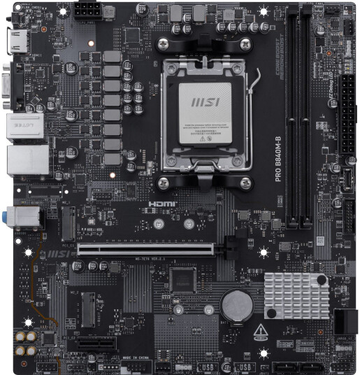 MSI PRO B840M-B Hovedkort Micro ATX med Sokkel AM5 og DDR5 MSI PRO B840M-B Hovedkort Micro ATX med Sokkel AM5 og DDR5