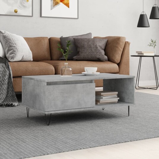 Salongbord betonggrå 90x50x36,5 cm konstruert tre 8721012109513 Salongbord betonggrå 90x50x36,5 cm konstruert tre 8721012109513