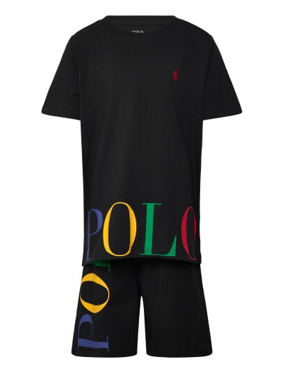 Ralph Lauren Kids Rlb Ss Tee/Short Multi Polo Se   Black   S