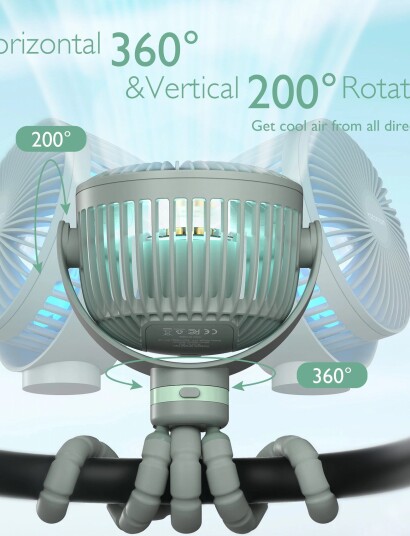 Momcozy Momcozy Portable Stroller Fans Green Green ONE SIZE Momcozy Momcozy Portable Stroller Fans Green Green ONE SIZE