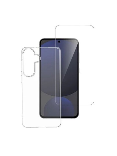 4Smarts Beskyttelsessett for Samsung Galaxy S26 med Deksel og Skjermbeskyttelsesglass - Gjennomsiktig