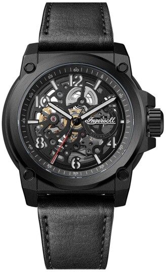 Ingersoll Herreklokke I16602 Anvil Sort/Lær Ø46 mm