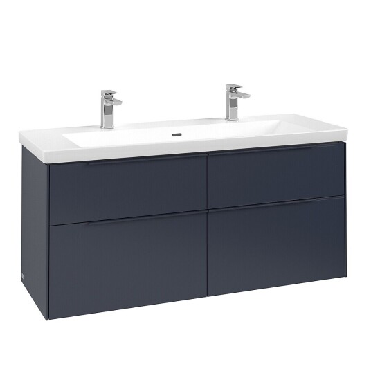 Villeroy & Boch  Subway 3.0 Servantskap m/4 skuffer 1272x576x478 mm Blå Matt