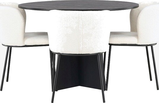 Venture Home Spisegruppe Bootcut med 4 stk stoler Edina Svart Venture Home Spisegruppe Bootcut med 4 stk stoler Edina Svart