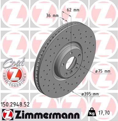 Bremseskive ZIMMERMANN 150.2948.52