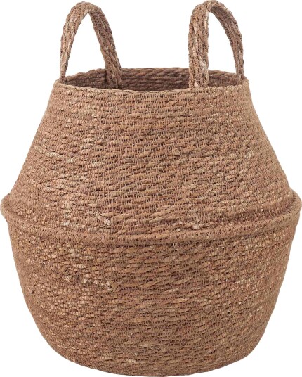vidaXL Blomsterkrukke med håndtak Naturlig Ø 22 x 20 cm 100% sjøgress