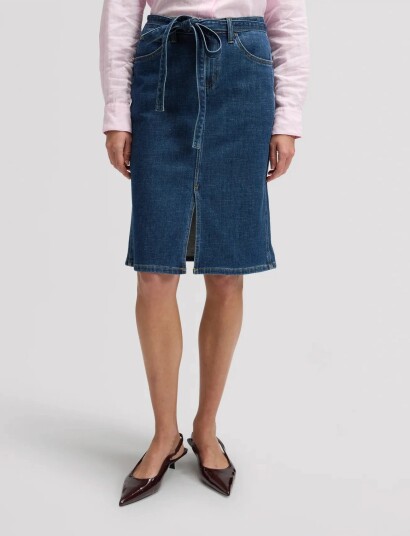 Lee Jeans Midi Skirt With Bow Blue 30 x 00