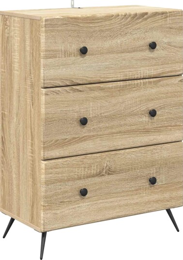 vidaXL Skuffeskap Sonoma eik 66 x 34,5 x 90 cm Konstruert tre
