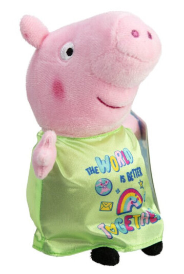 Peppa Gris Plysjbamse 20 cm Peppa med blå "Best day" kjole Peppa Gris Plysjbamse 20 cm Peppa med blå "Best day" kjole