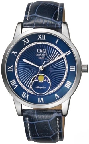 Q&Q Herreklokke QZ10J318Y Classic Blå/Lær Ø40 mm Q&Q Herreklokke QZ10J318Y Classic Blå/Lær Ø40 mm
