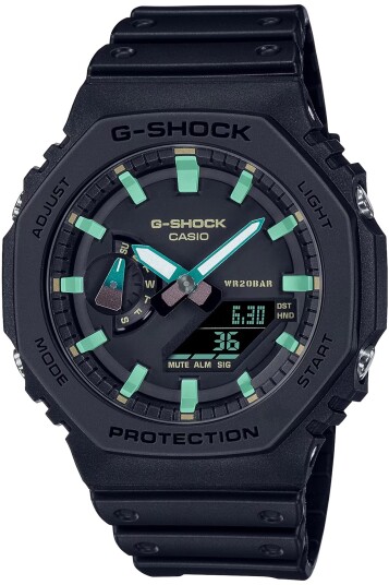 Casio Herreklokke GA-2100RC-1AER G-shock Sort/Resinplast Ø45.4 mm