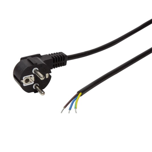 LogiLink Netzkabel Schuko Stecker90ø Kabelende 1,5m schwarz