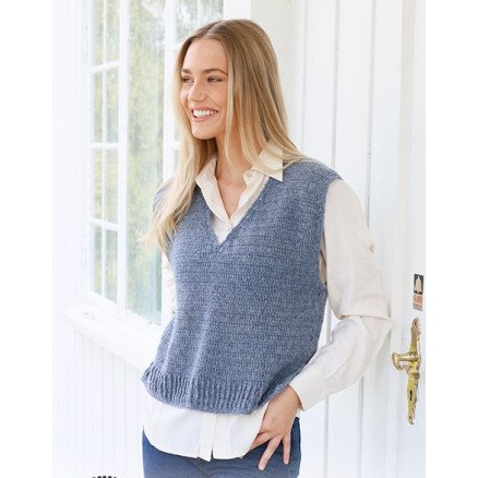 Lake View Vest by DROPS Design Vest Hekleoppskrift str S XXXL