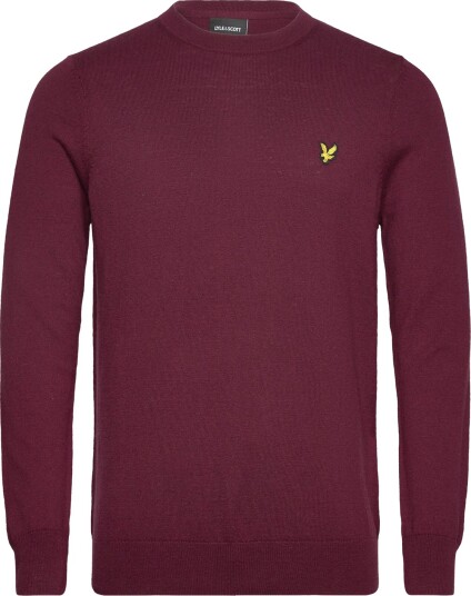 Lyle & Scott Cotton Merino Crew Neck Jumper Burgundy L