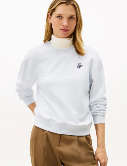Tommy Hilfiger Th Script Reg Terry Swtshrt - Blue - S