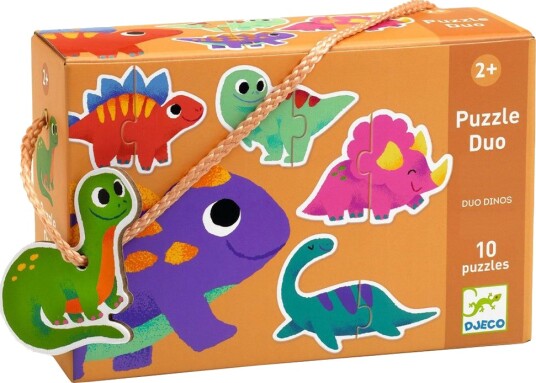 Djeco Puslespill 10 stk. Duo Dinos Djeco OneSize Puslespill