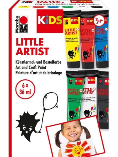 Marabu KiDS Little Artist maling i tuber 36 ml sett med 6 farger Marabu KiDS Little Artist maling i tuber 36 ml sett med 6 farger