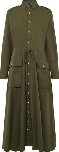 Polo Ralph Lauren Cotton Canvas Utility Shirtdress Khaki green 38