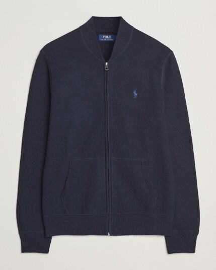 Polo Ralph Lauren Cotton Full Zip Sweater Navy Heather