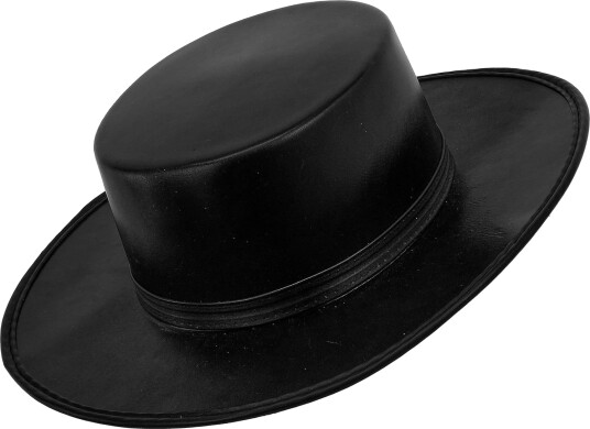 Svart Skinnimitert Spansk Hatt Bolero Hatt Diverse Hodeplagg 95232