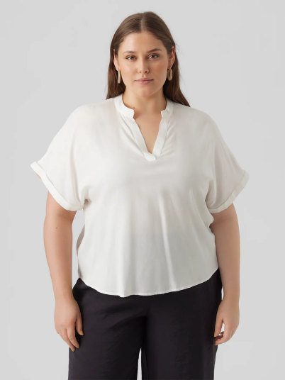 Vero Moda Curve Beauty Short Sleeve Top Hvit 50