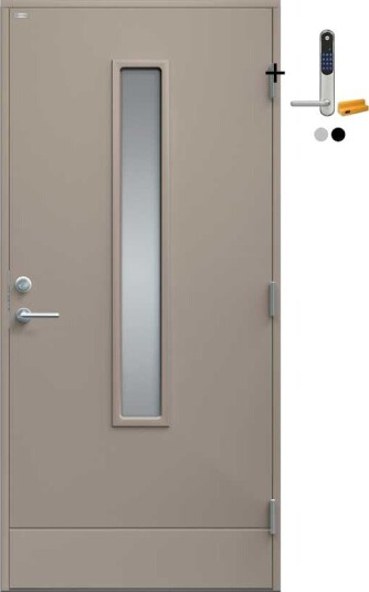 Ytterdør Diplomat Laila Klart Glass med Yale Doorman Classic Home