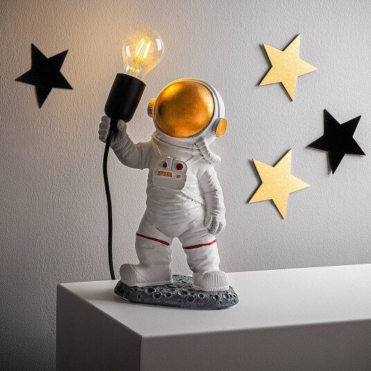Opviq Astronaut-1 bordlampe hvit polyester høyde 32 cm