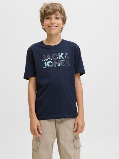 Jack & Jones Junior T skjorte jjeBryan Corp Logo Tee SS O neck Blå