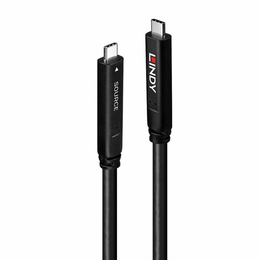 Lindy 10m USB-C 3.2 Gen 2 med DisplayPort 1.4, 5 Gbit/s, Svart