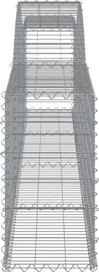 vidaXL Gabionkurver buede 8 stk 400x30x60/80 cm galvanisert jern