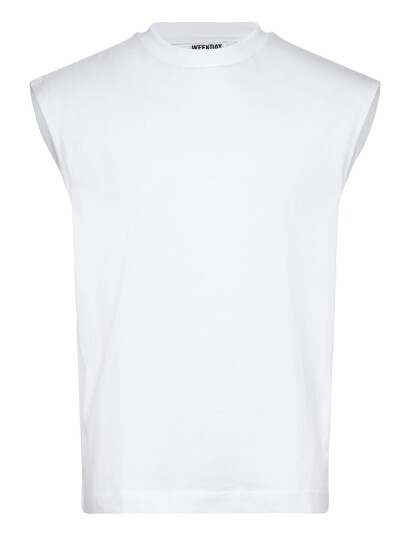 Weekday Loose Fit Square Cotton Tank Top White L