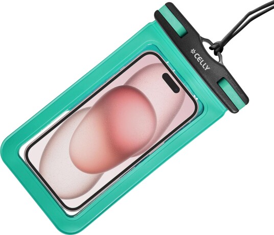 Celly Splashbag Vanntett Pose til Smartphone Opptil 6,9" IP68 Turkis Celly Splashbag Vanntett Pose til Smartphone Opptil 6,9" IP68 Turkis