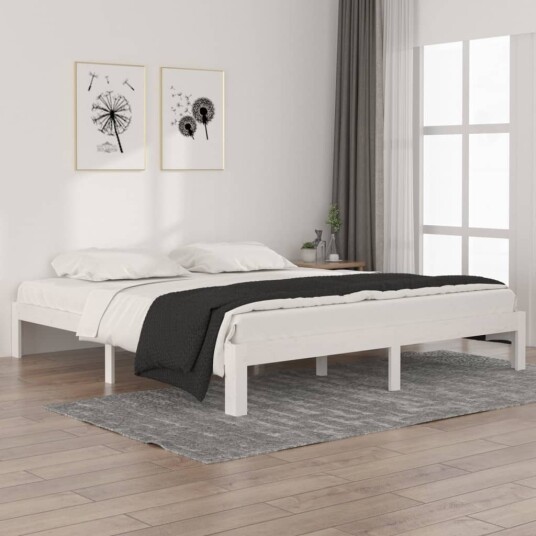 vidaXL Sengeramme hvit heltre 180x200 cm 6FT Super King