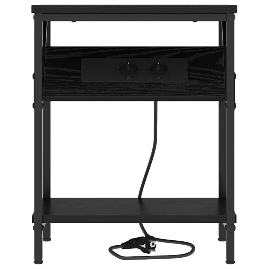  Nattbordskap Svart eik 38 x 30 x 48 cm Konstruert tre