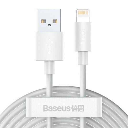 Baseus Tzcalzj-02 USB-A til Lightning Kabel 1,5m Hvit - 2 Pcs Set