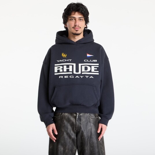 Sweatshirt Rhude Regatta Club Hoodie Vintage Black/ White L Sweatshirt Rhude Regatta Club Hoodie Vintage Black/ White L