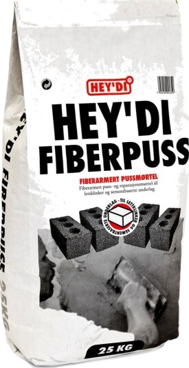 Heydi Fiberpuss 25kg Mørtel Puss og Reperasjonsmørtel