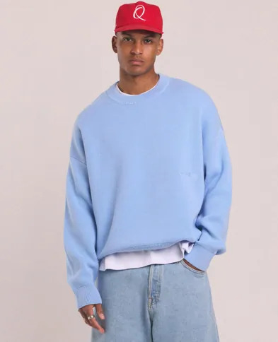 Que Sera Sera Connor Cotton Knit Strikkegensere Blå