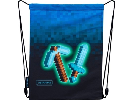 Astra Minecraft Ryggsekk Skopose Tøfler Blå Pixel 33X40cm Astrabag Astra Minecraft Ryggsekk Skopose Tøfler Blå Pixel 33X40cm Astrabag