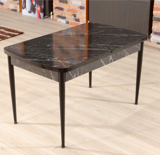 Amerbach Spisebord 132 cm Rektangulær - Sort/Hvit