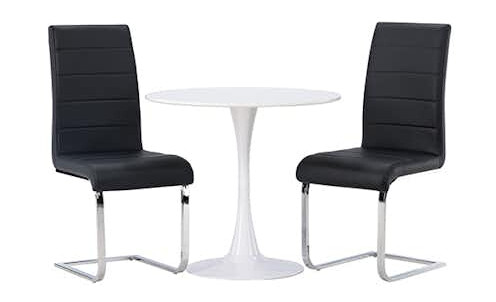 Spisegruppe Venture Home Hamden Ø80 cm med 2 stk Tempo Stoler